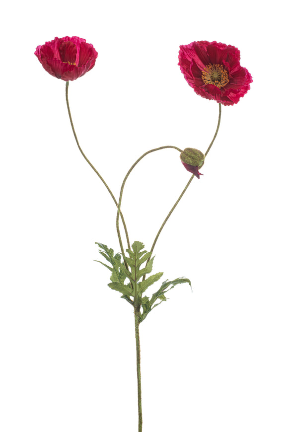 Mohnblumen künstlich 75 cm - 1 Stiel