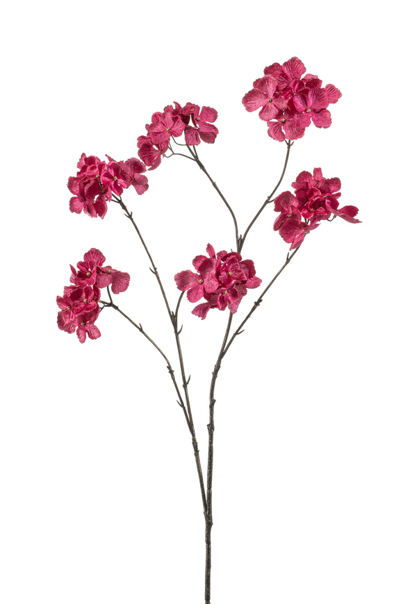 Artificial hydrangea - 1 head - Fuchsia