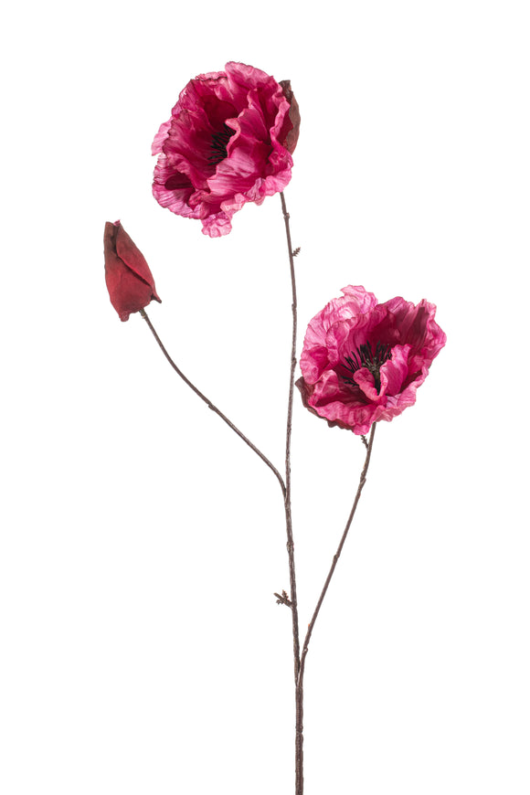 Mohnblumen künstlich 82 cm - 1 Stiel