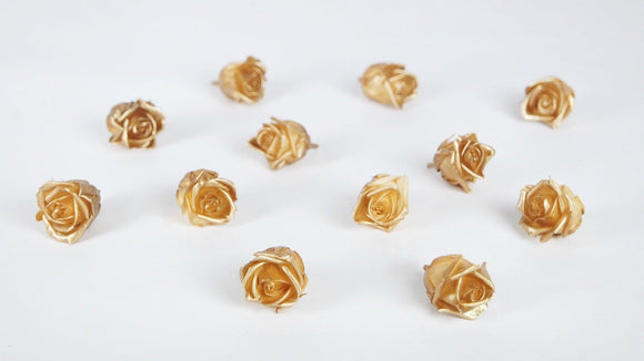 Stabilisierte Rosen Kiara  2 cm - 12 Stück - Gold